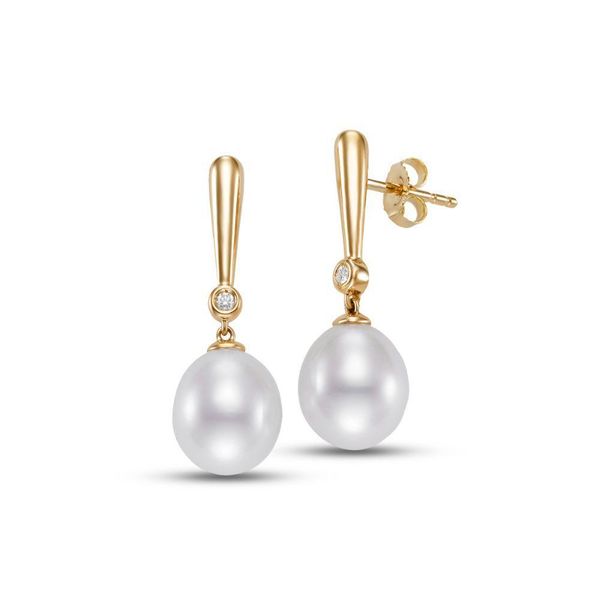 18K Yellow Gold Point Pearl Earrings Koerbers Fine Jewelry Inc New Albany, IN