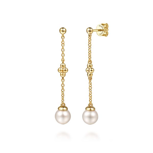 14K Yellow Gold Pearl Bujukan Drop Earrings Koerbers Fine Jewelry Inc New Albany, IN