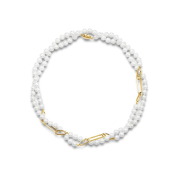 14K Yellow Gold Pearl Chain Link Necklace 001-325-00443 | Koerbers Fine ...