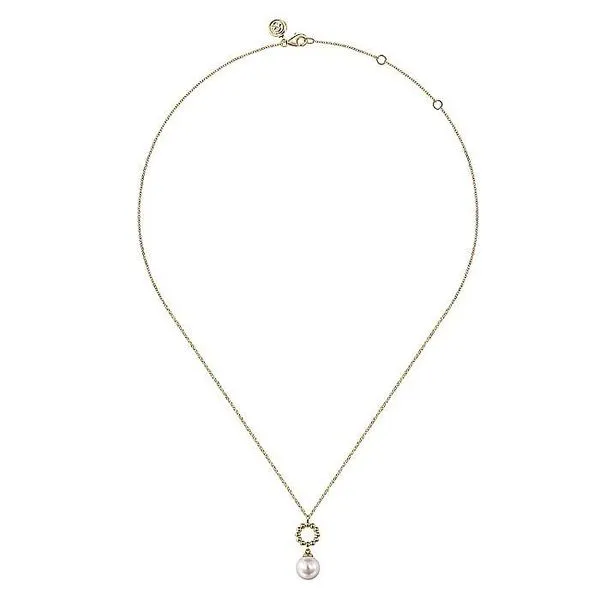 14K Yellow Gold Fresh Water Pearl Bujukan Drop Necklace Image 2 Koerbers Fine Jewelry Inc New Albany, IN