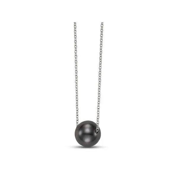 14K White Gold Black Tahitian Floating Pearl Pendant Necklace Image 2 Koerbers Fine Jewelry Inc New Albany, IN