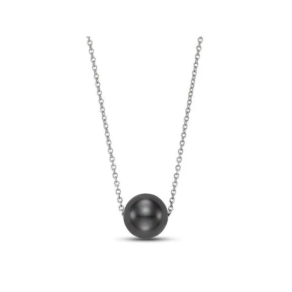 14K White Gold Black Tahitian Floating Pearl Pendant Necklace Koerbers Fine Jewelry Inc New Albany, IN