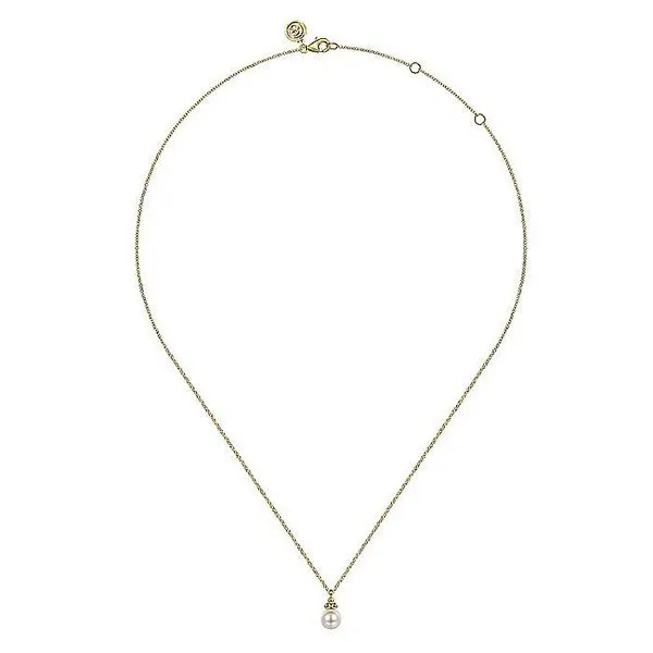 14K Yellow Gold Pearl Bujukan Drop Pendant Necklace Image 2 Koerbers Fine Jewelry Inc New Albany, IN