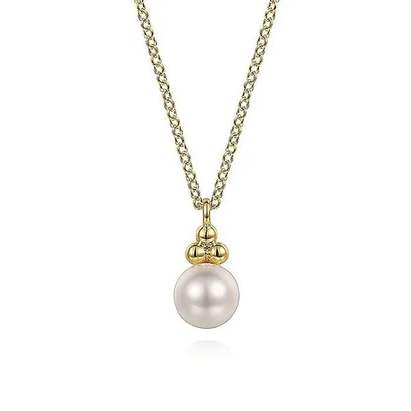 14K Yellow Gold Pearl Bujukan Drop Pendant Necklace Koerbers Fine Jewelry Inc New Albany, IN
