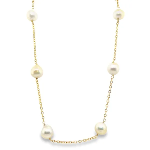 14K Yellow Gold Pearl Station Necklace Koerbers Fine Jewelry Inc New Albany, IN