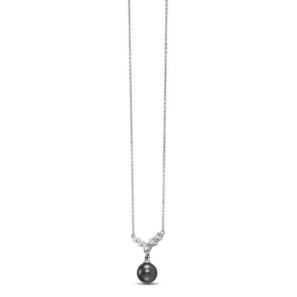 18K White Gold Tahitian Pearl Necklace Image 2 Koerbers Fine Jewelry Inc New Albany, IN