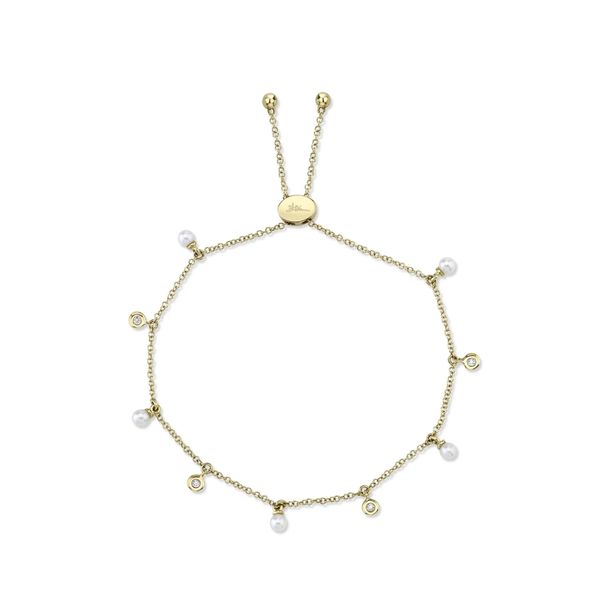 14K Yellow Gold Diamond and Cultured Pearl Bolo Bracelet Koerbers Fine Jewelry Inc New Albany, IN
