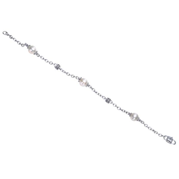 925 Sterling Silver Filigree and Pearl Station Bracelet Image 3 Koerbers Fine Jewelry Inc New Albany, IN