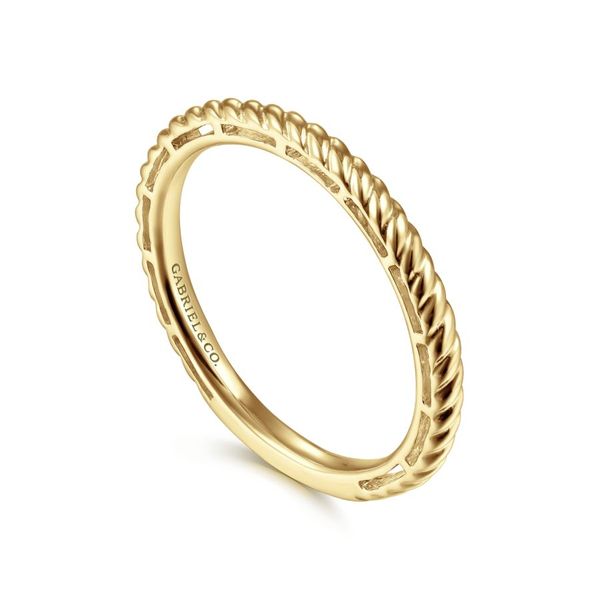 14K Yellow Gold Twisted Rope Stackable Ring Image 3 Koerbers Fine Jewelry Inc New Albany, IN