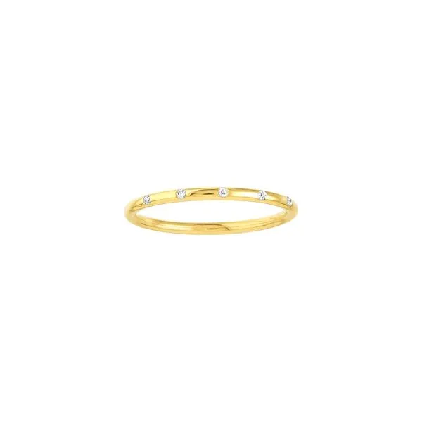 14K Yellow Gold Diamond Stations Thin Band Ring Koerbers Fine Jewelry Inc New Albany, IN