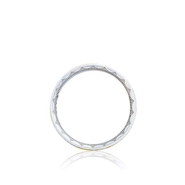 18K White & Yellow Gold Mixed Finish Gent's Wedding Band Image 3 Koerbers Fine Jewelry Inc New Albany, IN