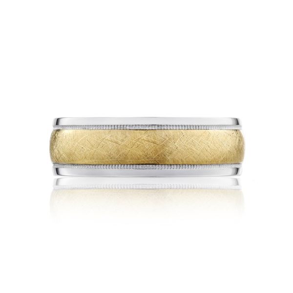 18K White and Yellow Gold Mixhed Finish Gents Wedding Band Koerbers Fine Jewelry Inc New Albany, IN