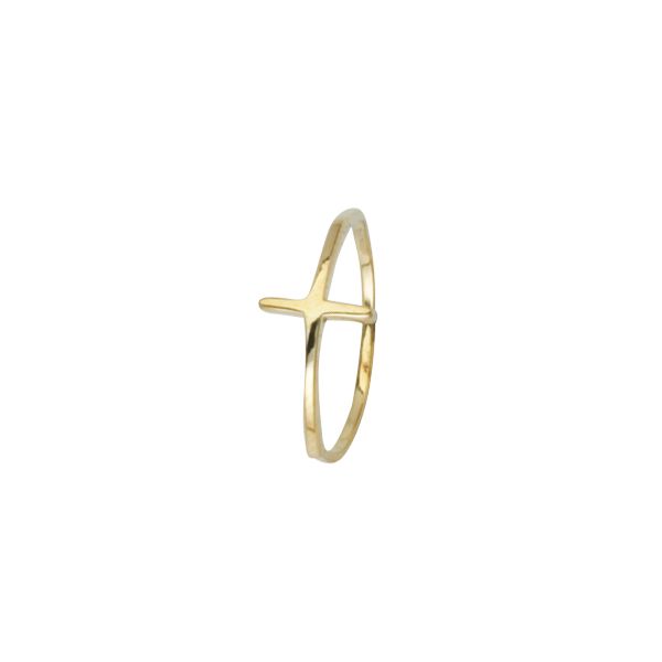 14K Yellow Gold Small High Polished Cross Fashion Ring Koerbers Fine Jewelry Inc New Albany, IN