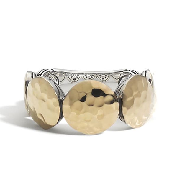 Sterling Silver and 18K Bonded Yellow Gold Dot Hammered Band Ring Koerbers Fine Jewelry Inc New Albany, IN