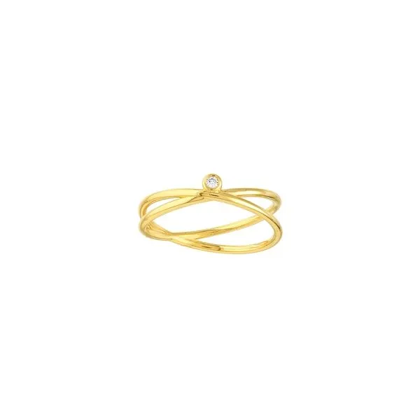 14K Yellow Gold Diamond Criss-Cross Band Fashion Ring Koerbers Fine Jewelry Inc New Albany, IN
