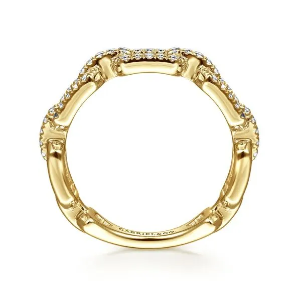 14K Yellow Gold Pave Diamond Chain Link Ring Band Image 2 Koerbers Fine Jewelry Inc New Albany, IN