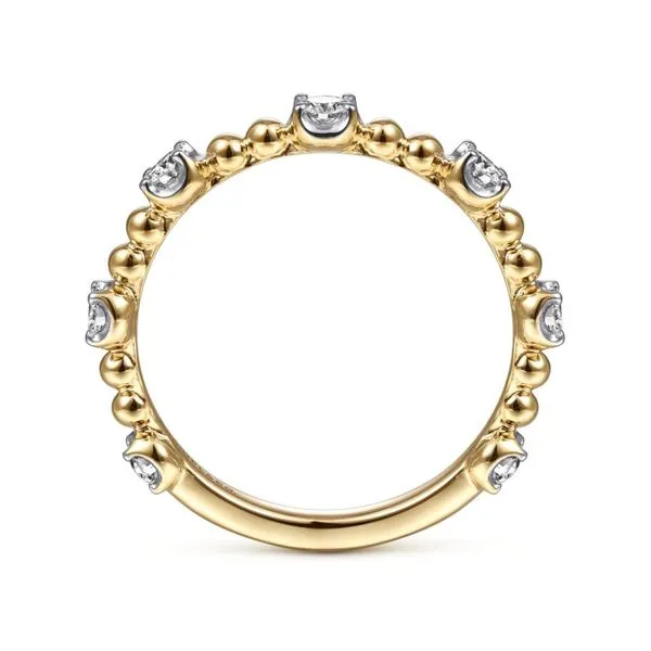 14K Yellow Gold Bujukan Ball and Diamond Cluster Station Ring Image 2 Koerbers Fine Jewelry Inc New Albany, IN