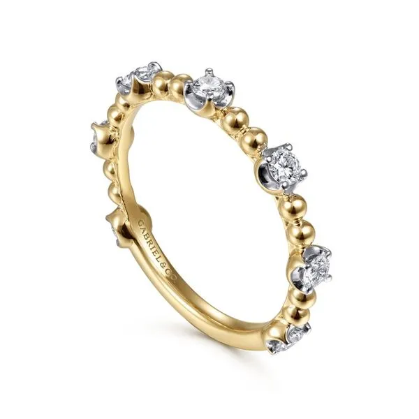 14K Yellow Gold Bujukan Ball and Diamond Cluster Station Ring Image 3 Koerbers Fine Jewelry Inc New Albany, IN