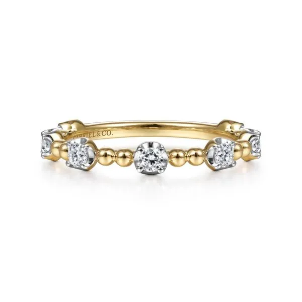 14K Yellow Gold Bujukan Ball and Diamond Cluster Station Ring Koerbers Fine Jewelry Inc New Albany, IN
