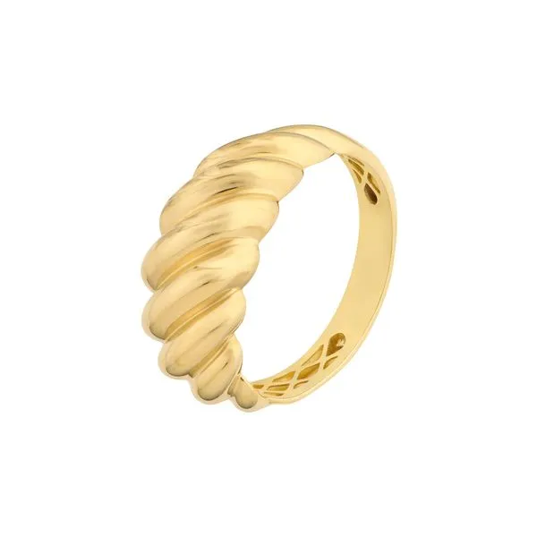 14K Yellow Gold Polished Twist Ribbed Ring Image 4 Koerbers Fine Jewelry Inc New Albany, IN