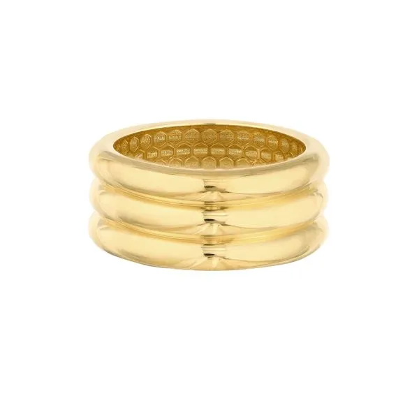 14K Yellow Gold Triple Ridge Band Ring Image 2 Koerbers Fine Jewelry Inc New Albany, IN