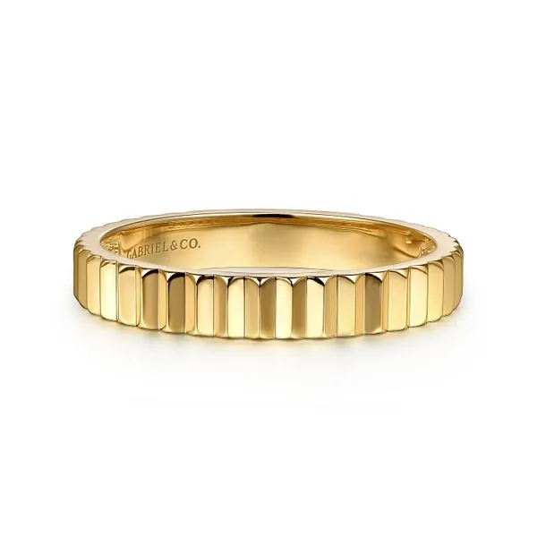 14K Yellow Plain Gold Diamond Cut Stackable Ring Koerbers Fine Jewelry Inc New Albany, IN