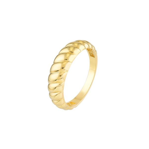 14K Yellow Gold Ribbed Polished Ring Image 2 Koerbers Fine Jewelry Inc New Albany, IN