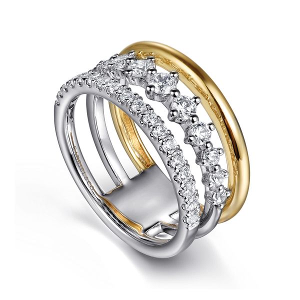 14K White & Yellow Gold Diamond Easy Stackable Ring Image 3 Koerbers Fine Jewelry Inc New Albany, IN