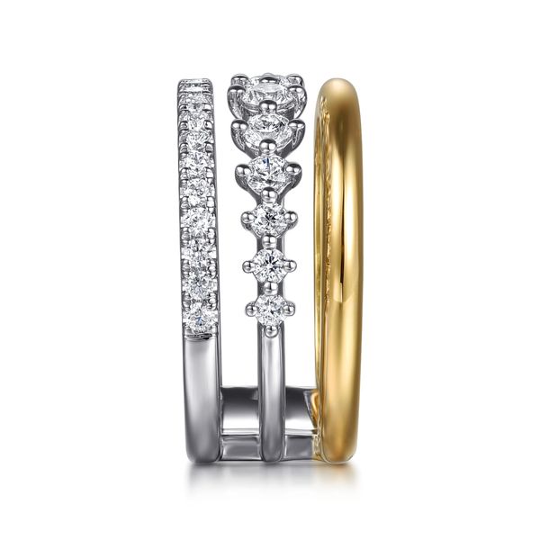 14K White & Yellow Gold Diamond Easy Stackable Ring Image 4 Koerbers Fine Jewelry Inc New Albany, IN