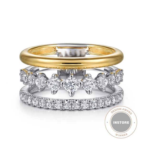 14K White & Yellow Gold Diamond Easy Stackable Ring Koerbers Fine Jewelry Inc New Albany, IN