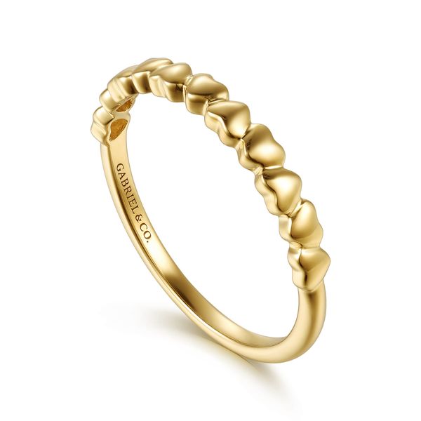 14K Yellow Plain Gold Heart Stackable Ring Image 3 Koerbers Fine Jewelry Inc New Albany, IN