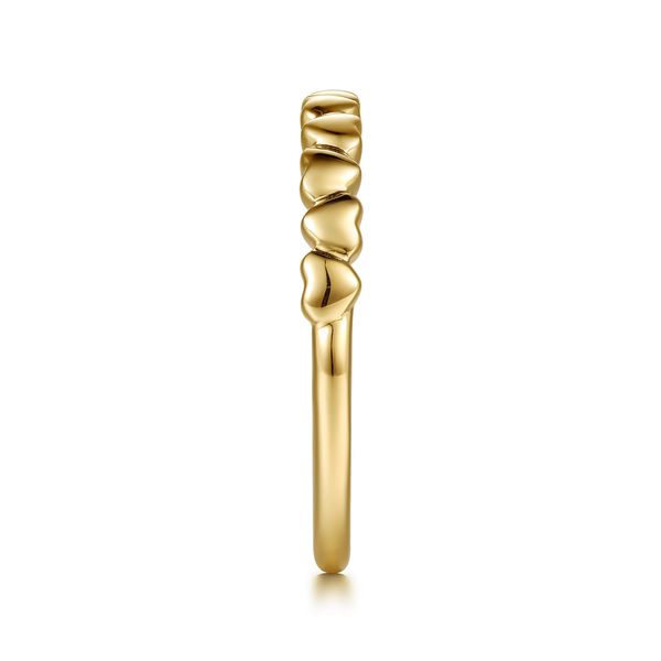 14K Yellow Plain Gold Heart Stackable Ring Image 4 Koerbers Fine Jewelry Inc New Albany, IN
