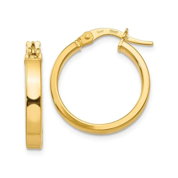 14K Yellow Gold Polished Hoop Earrings Koerbers Fine Jewelry Inc New Albany, IN