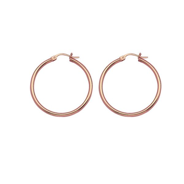 14K Rose Gold Polished Hoop Earrings Koerbers Fine Jewelry Inc New Albany, IN