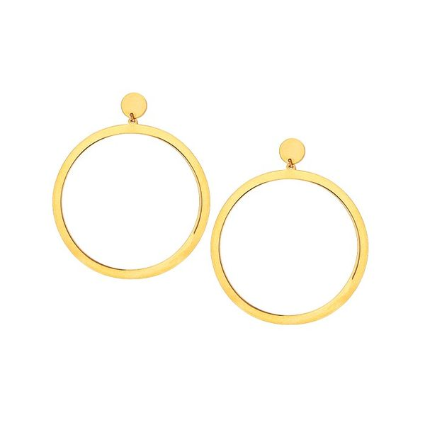 14K Yellow Gold Circle Post & Nut Earrings Koerbers Fine Jewelry Inc New Albany, IN