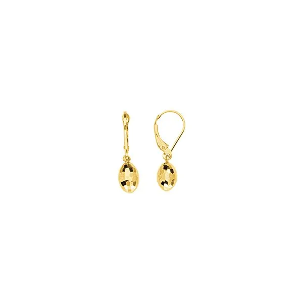 14K Yellow Gold Dangle Egg Shaped Lever Back Earrings Koerbers Fine Jewelry Inc New Albany, IN