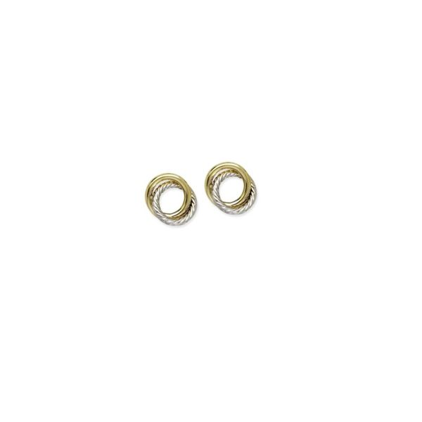 14K Yellow and White Gold Open Love Knot Earrings Koerbers Fine Jewelry Inc New Albany, IN