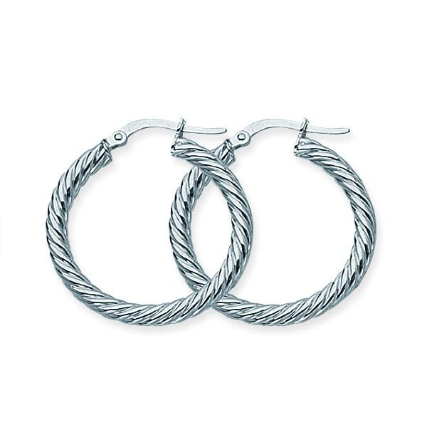 14K White Gold Rope Twist Hoop Earrings Koerbers Fine Jewelry Inc New Albany, IN