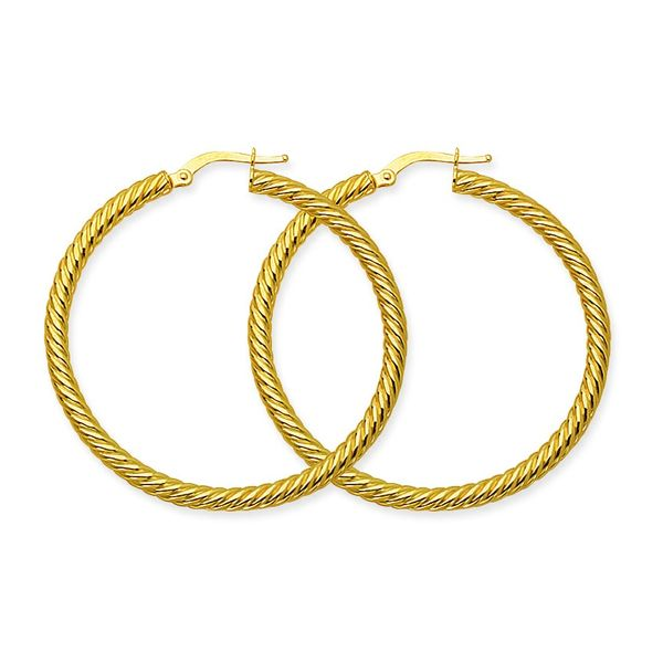 14K Yellow Gold Rope Twist Hoop Earrings Koerbers Fine Jewelry Inc New Albany, IN