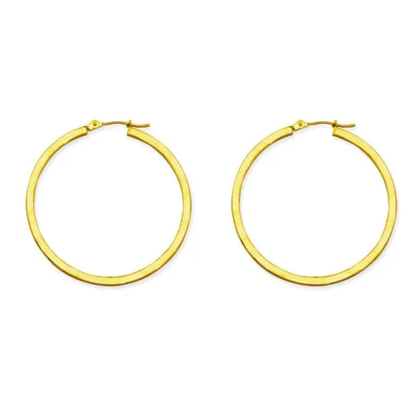 14K Yellow Gold Square Tube Round Hoop Earrings Koerbers Fine Jewelry Inc New Albany, IN