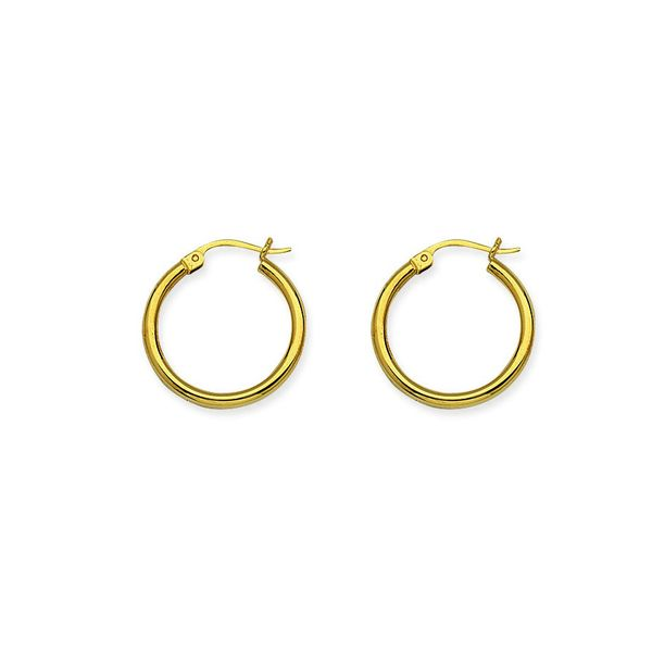 14K Yellow Gold Polished Hoop Earrings Koerbers Fine Jewelry Inc New Albany, IN