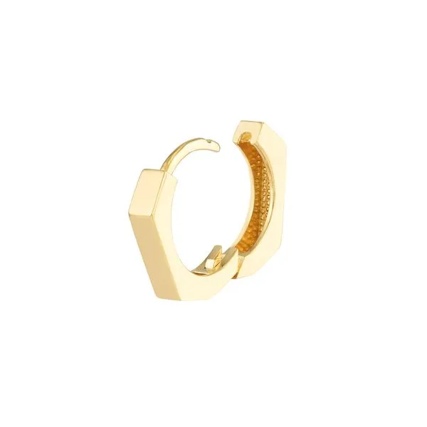 14K Yellow Gold Heptagon Polished Hoops Image 2 Koerbers Fine Jewelry Inc New Albany, IN