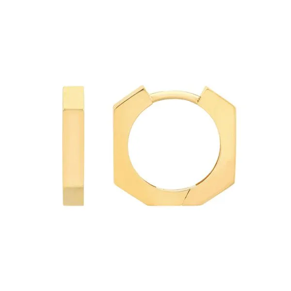 14K Yellow Gold Heptagon Polished Hoops Koerbers Fine Jewelry Inc New Albany, IN