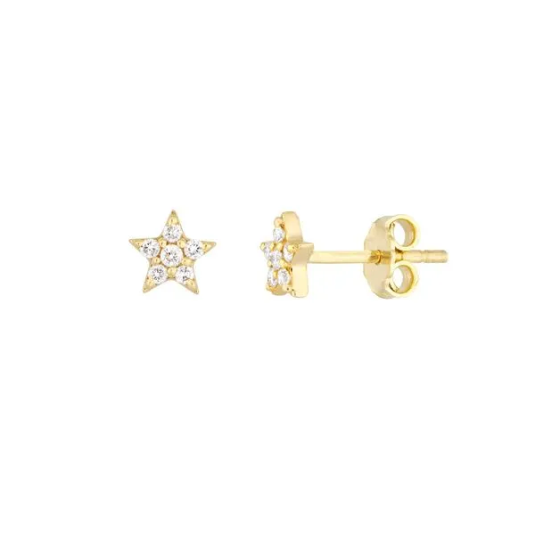 14K Yellow Gold Diamond Star Micro Stud Earrings Koerbers Fine Jewelry Inc New Albany, IN