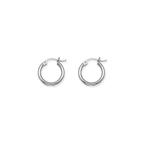 14K White Gold Polished Hoop Earrings Koerbers Fine Jewelry Inc New Albany, IN