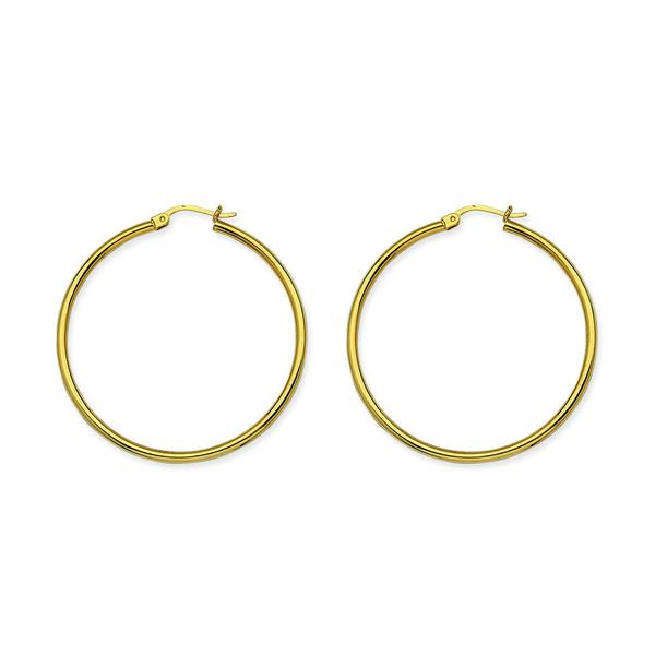 14K Yellow Gold Polished Hoop Earrings Koerbers Fine Jewelry Inc New Albany, IN