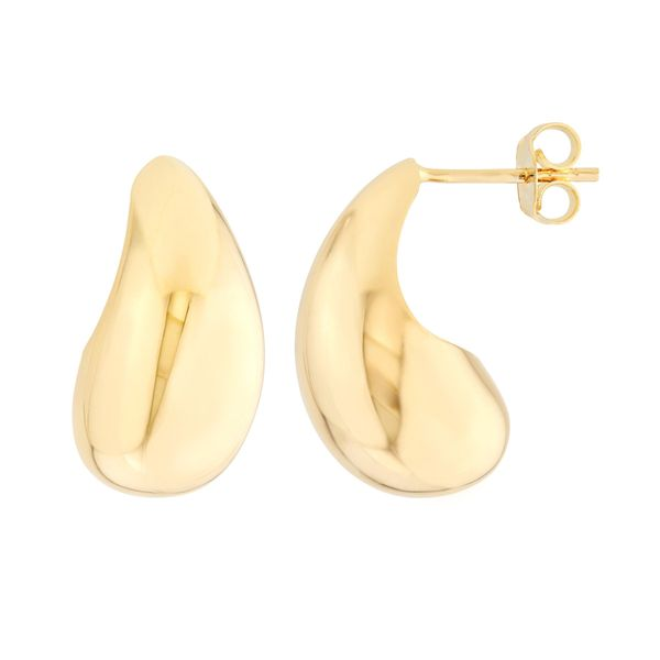 14K Yellow Gold Teardrop Dome Earrings Koerbers Fine Jewelry Inc New Albany, IN