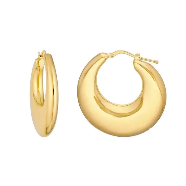 14K Yellow Gold Small Graduated Puffed Hoop Earrings Koerbers Fine Jewelry Inc New Albany, IN