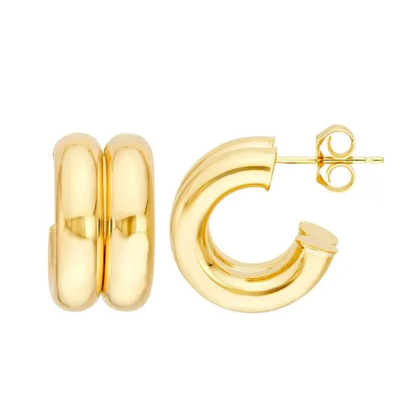14K Yellow Gold Small Double Hoop Earrings Koerbers Fine Jewelry Inc New Albany, IN