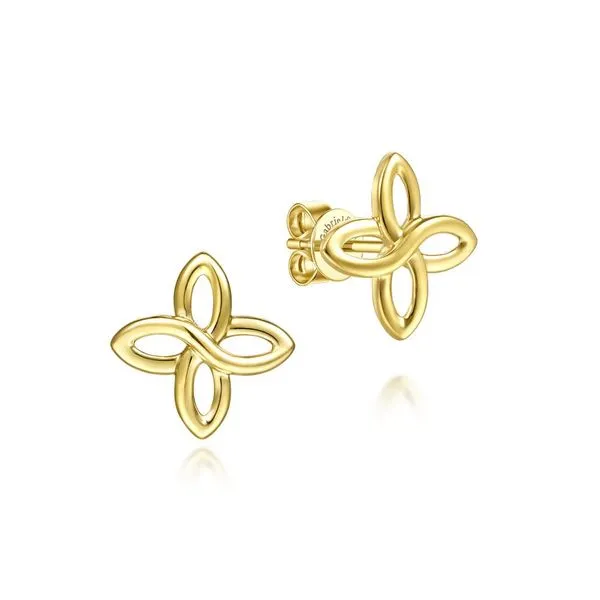 14K Yellow Gold Quatrefoil Stud Earrings Koerbers Fine Jewelry Inc New Albany, IN